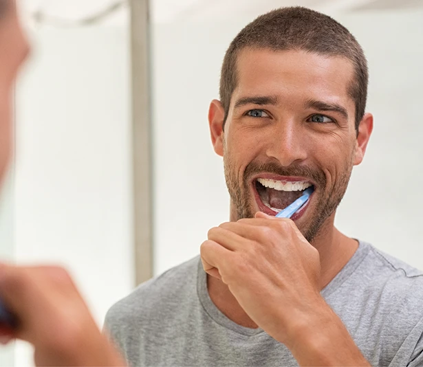 Woman wearing athletic mouthguard