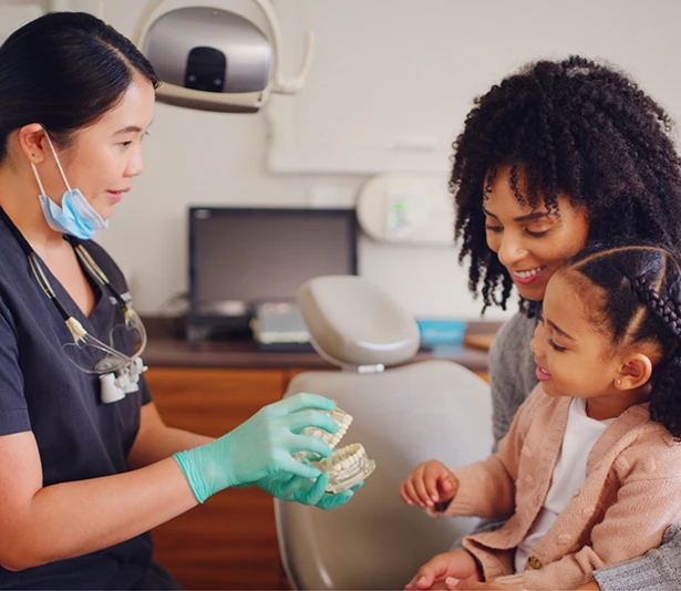 Family visiting the dentist together