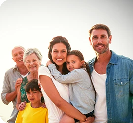 multigenerational family together outdoors